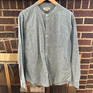 Wallace & Barnes Mandarin Collar Button-Up